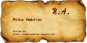 Mika Ambrus névjegykártya